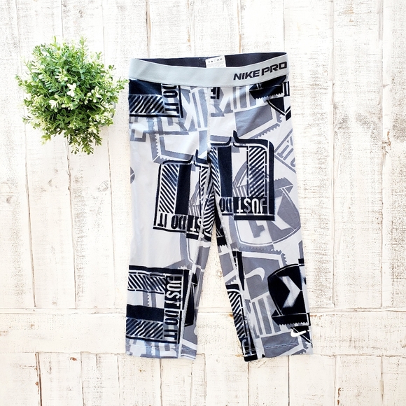 Nike Pants - Nike Pro Compression Just Do It  Print Capri